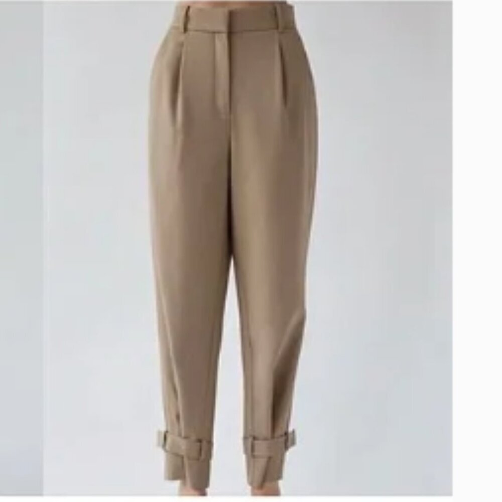 Aritzia Babaton Wool Lalonde Pants in Taupe size 4 - Picture 3 of 10